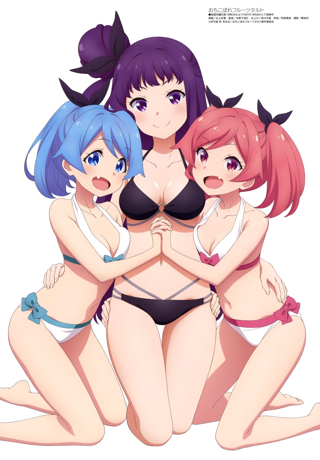 bikini cleavage nakamachi_nua nakamachi_rua ochikobore_fruit_tart sekino_chiko swimsuits tsujikami_ayaka yuri