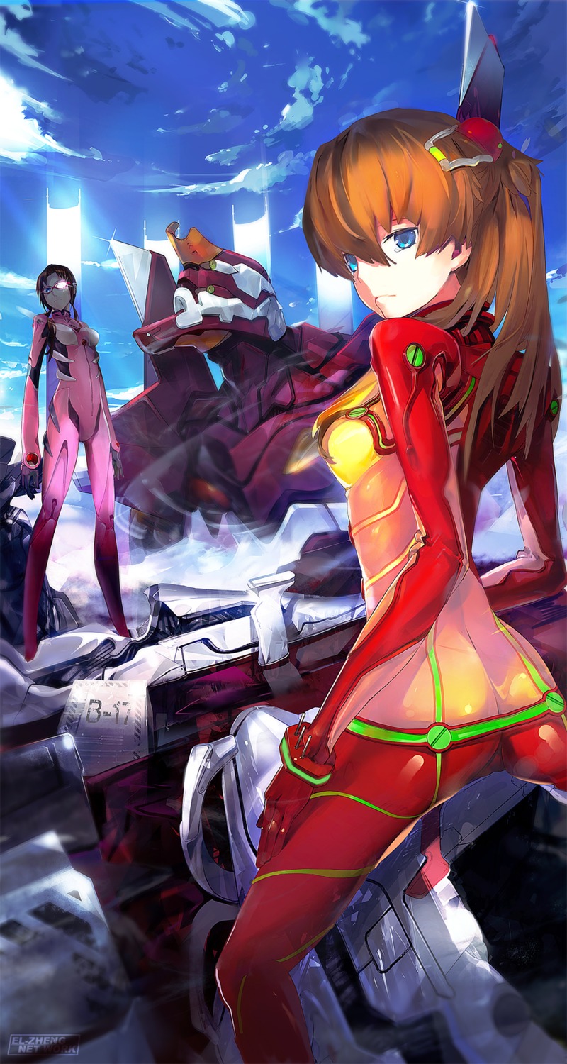 bodysuit el-zheng makinami_mari_illustrious megane neon_genesis_evangelion souryuu_asuka_langley