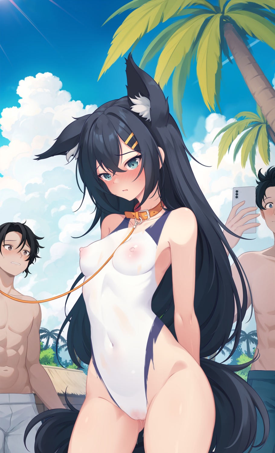 animal_ears censored loli naked nipples pussy pussy_juice tail tattoo trimbil