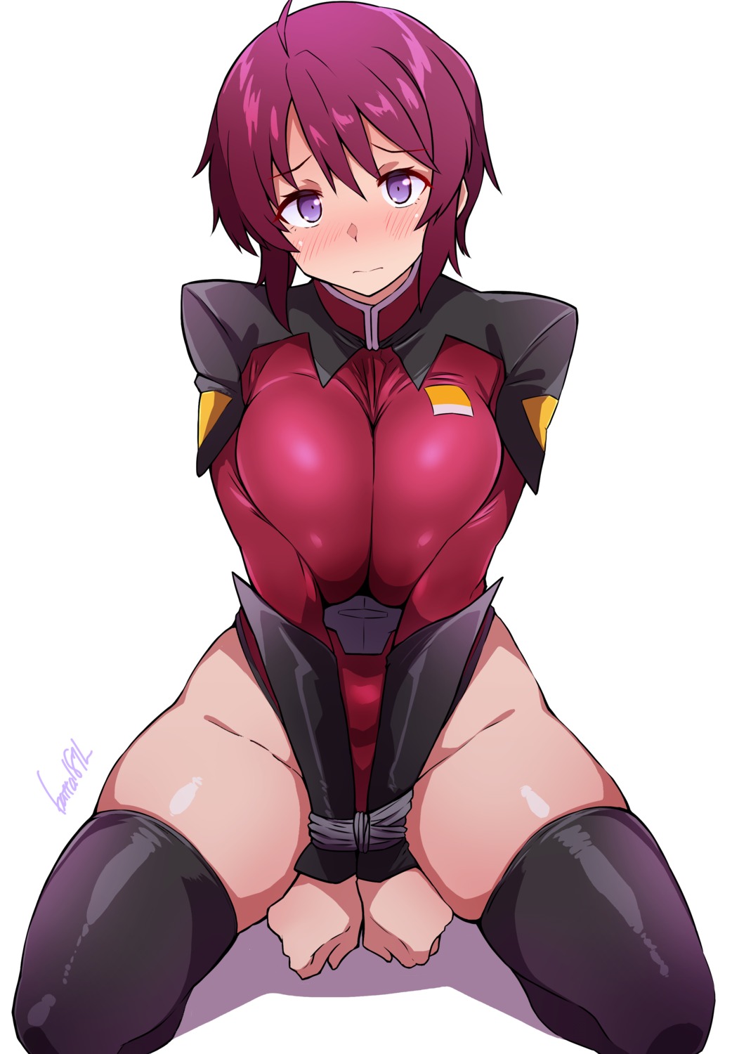 batta_16-sei bondage gundam gundam_seed gundam_seed_destiny leotard lunamaria_hawke thighhighs uniform