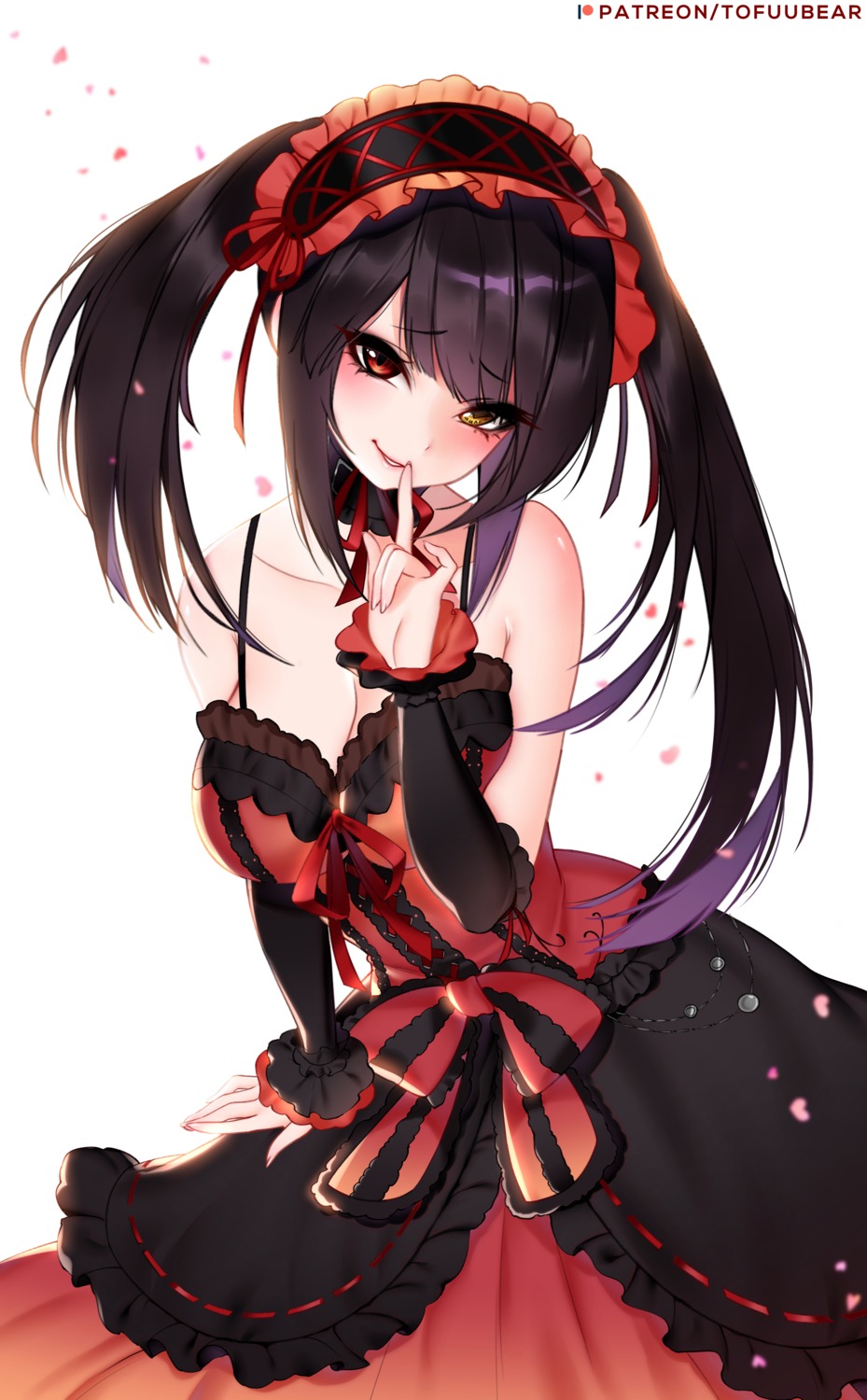 cleavage date_a_live dress gothic_lolita heterochromia lolita_fashion tofuubear tokisaki_kurumi