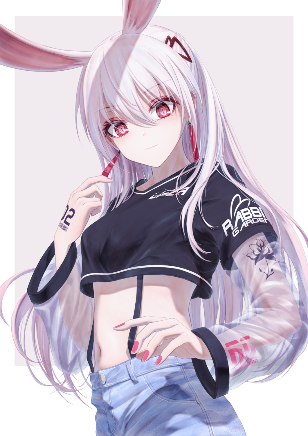 animal_ears bae.c bunny_ears lirin see_through tattoo