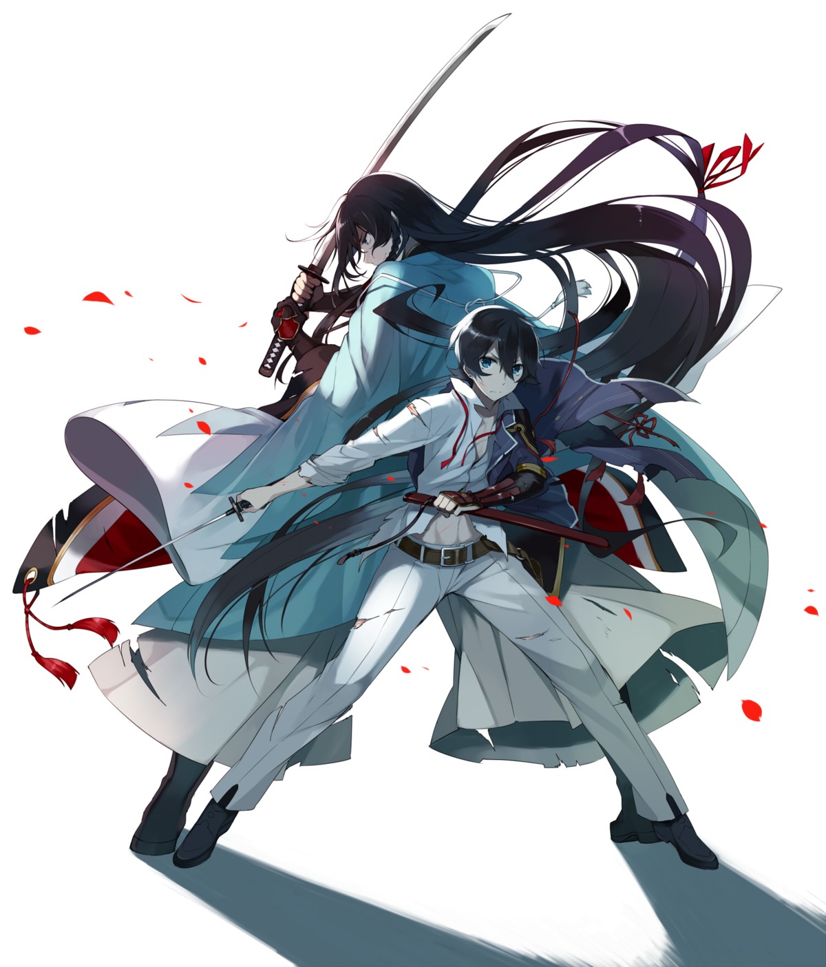 asian_clothes hanokage horikawa_kunihiro izumi-no-kami_kanesada male sword touken_ranbu weapon