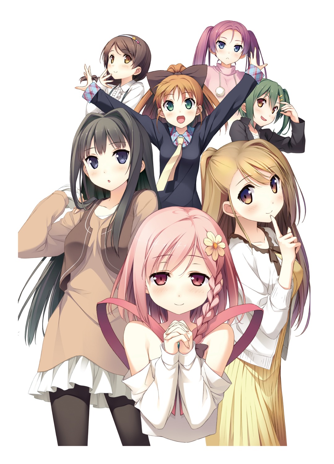 ayase_sayuki cube dress enomoto_kaho fujimura_natsuki hirosaki_kanade ichinose_hotori kantoku minagawa_yuuhi pantyhose sweater your_diary yua