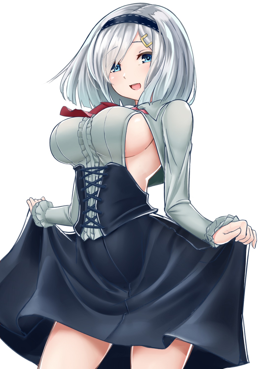 cosplay hamakaze_(kancolle) kantai_collection no_bra shidare_hotaru sin_(kami148) skirt_lift