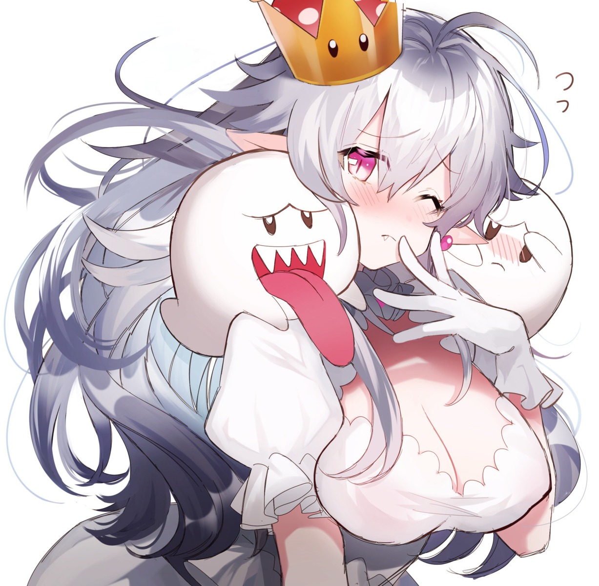 cleavage king_boo new_super_mario_bros._u_deluxe pomu_(pomu_me) princess_king_boo