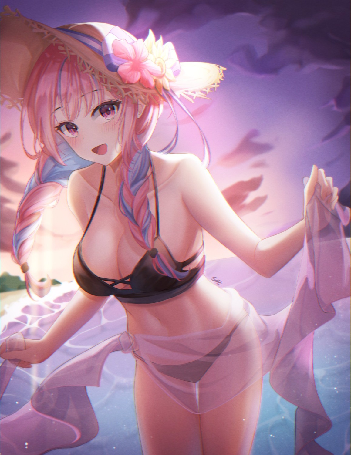 bikini hololive minato_aqua see_through shayne swimsuits