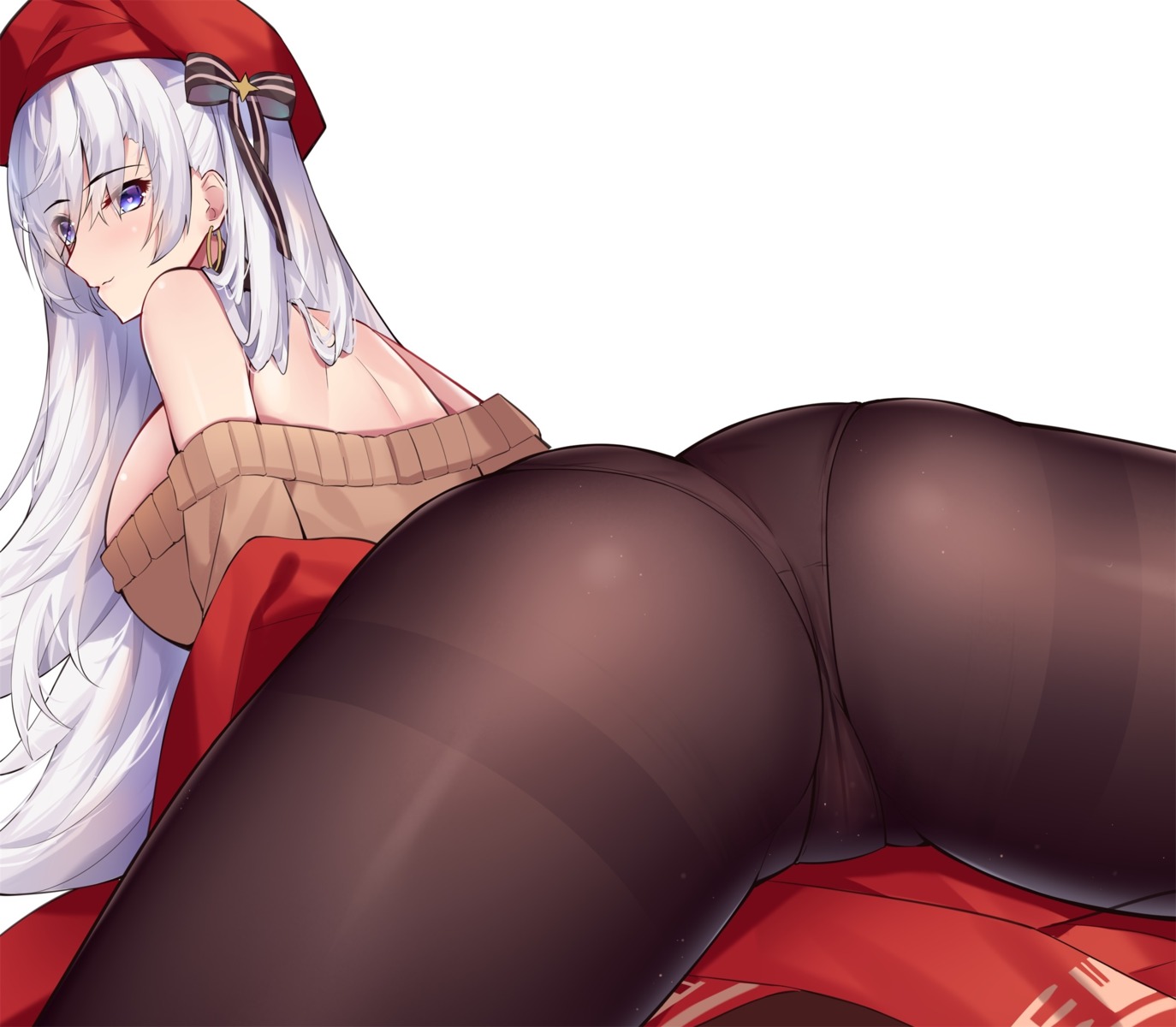 ass azur_lane belfast_(azur_lane) eol_9 no_bra pantsu pantyhose sweater thong