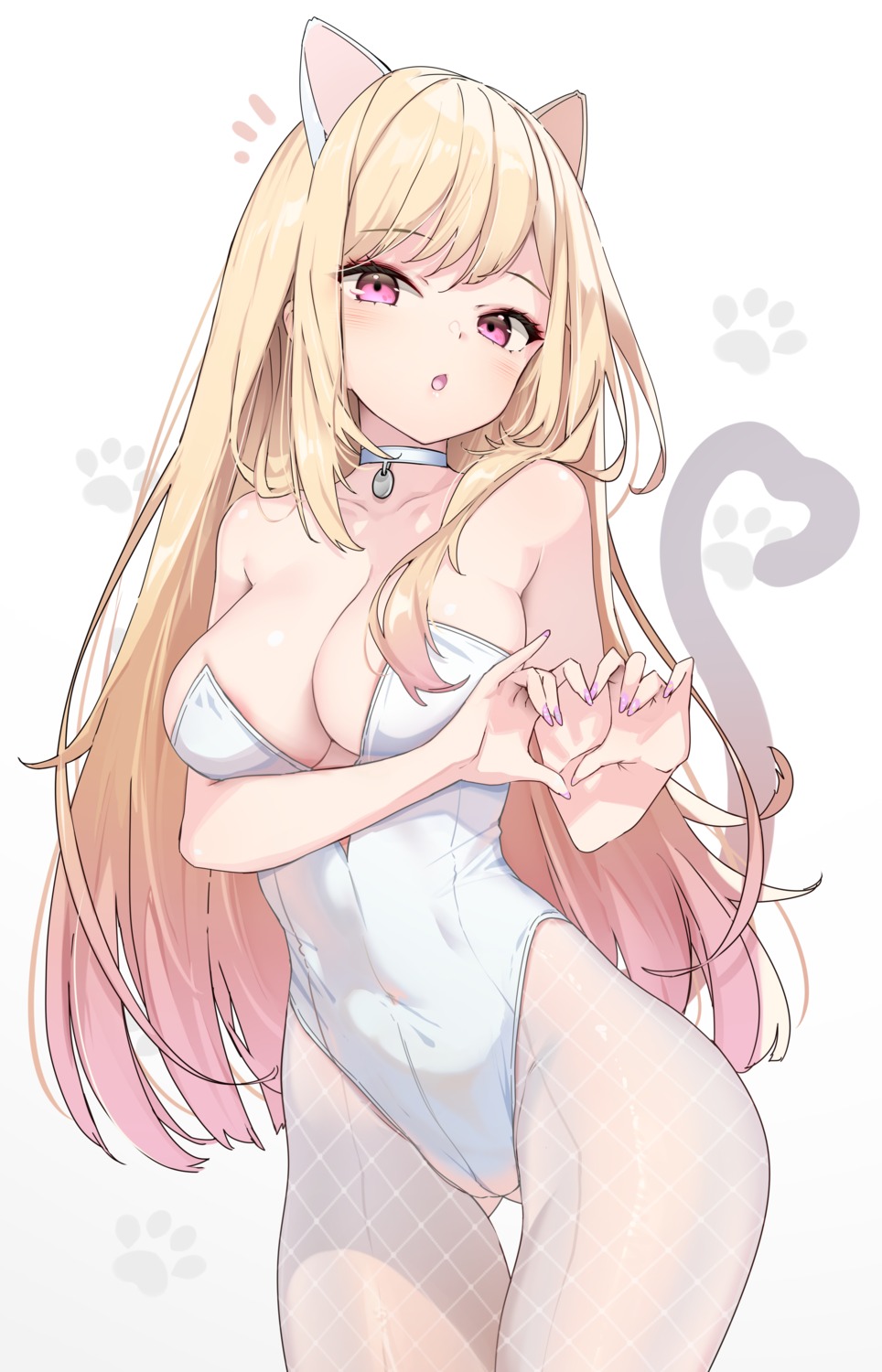 animal_ears fishnets hong kitagawa_marin leotard nekomimi no_bra pantyhose sono_bisque_doll_wa_koi_wo_suru tail