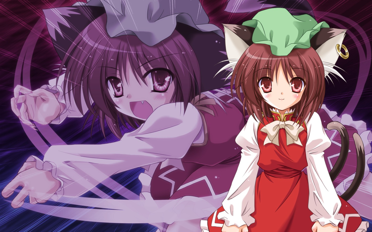 animal_ears chen nekomimi reverse_noise touhou wallpaper yamu