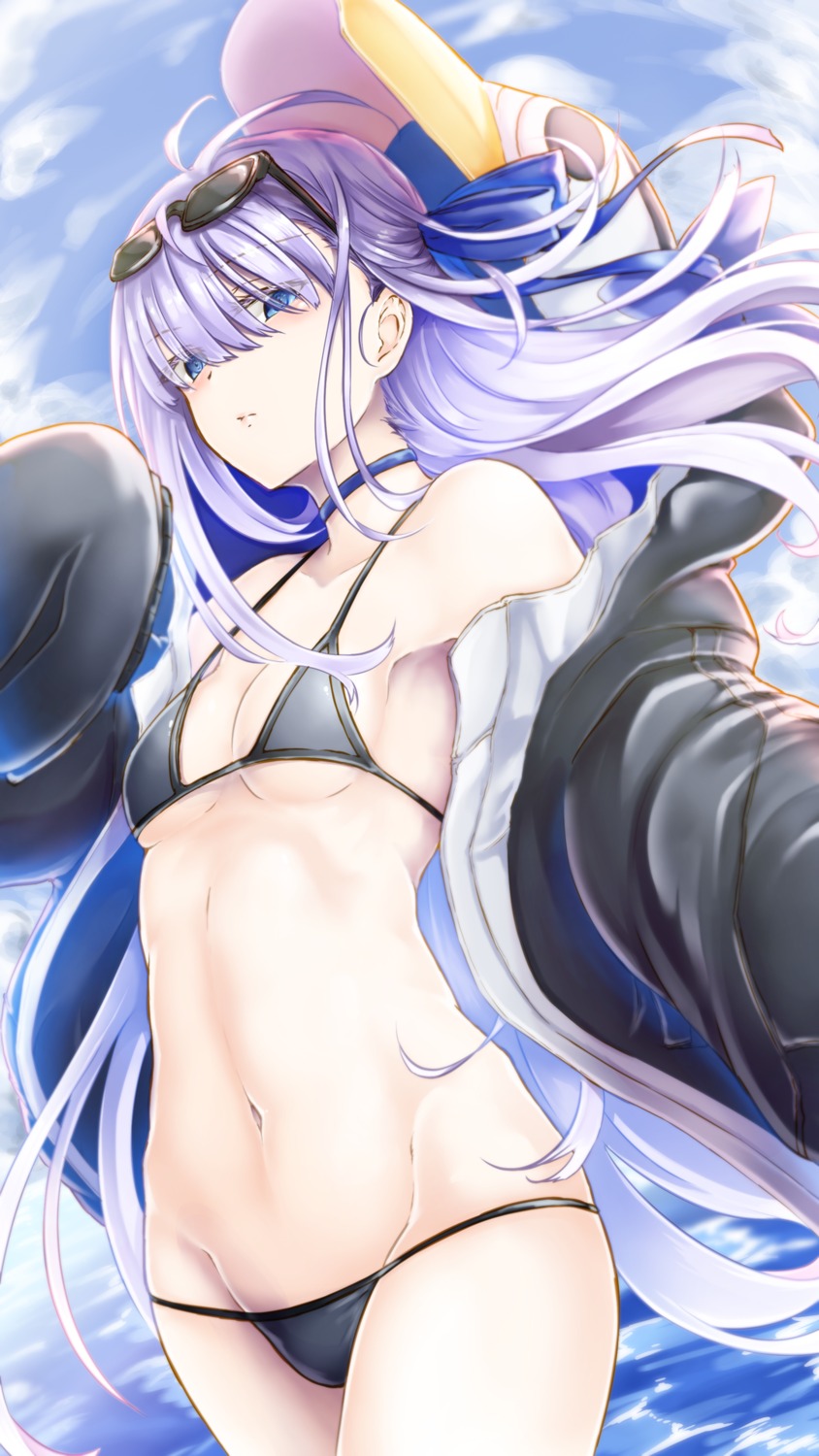 bikini fate/grand_order megane meltryllis open_shirt renkon_(s36tereste) swimsuits