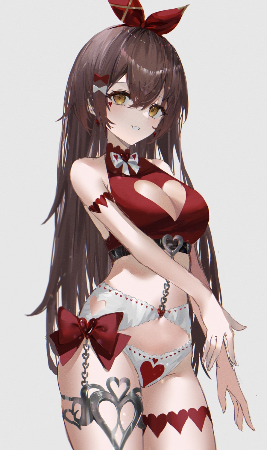 amber_(genshin_impact) cleavage garter garter_belt genshin_impact no_bra pantsu raiya_atelier