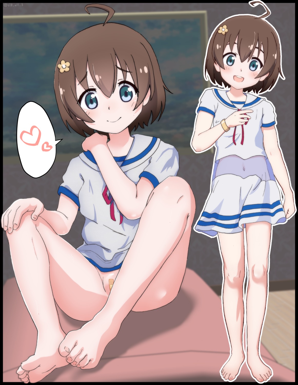 bandaid bottomless feet loli maebari see_through seifuku sl8-all