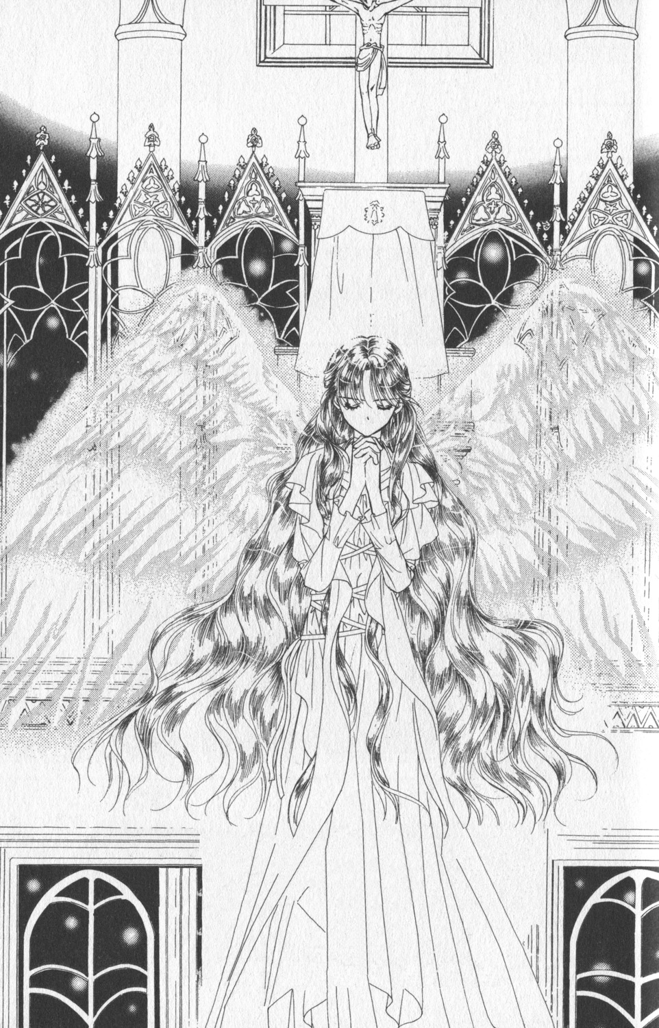 dress mogami_kyouko monochrome nakamura_yoshiki skip_beat wings