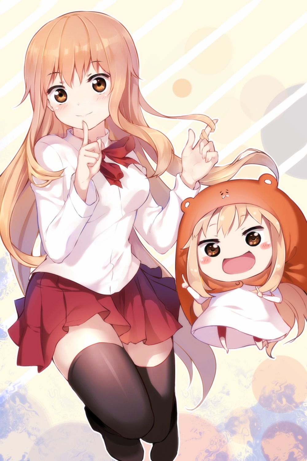 chibi doma_umaru dress himouto!_umaru-chan qingshui_ai seifuku thighhighs