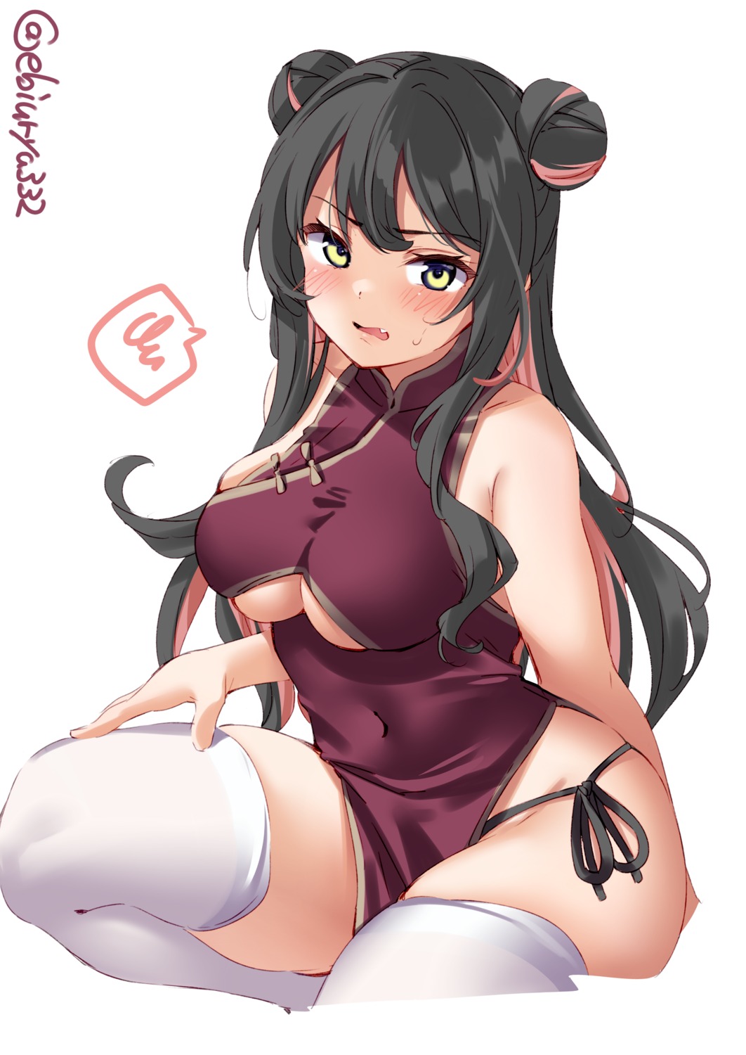 chinadress ebifurya no_bra pantsu string_panties thighhighs