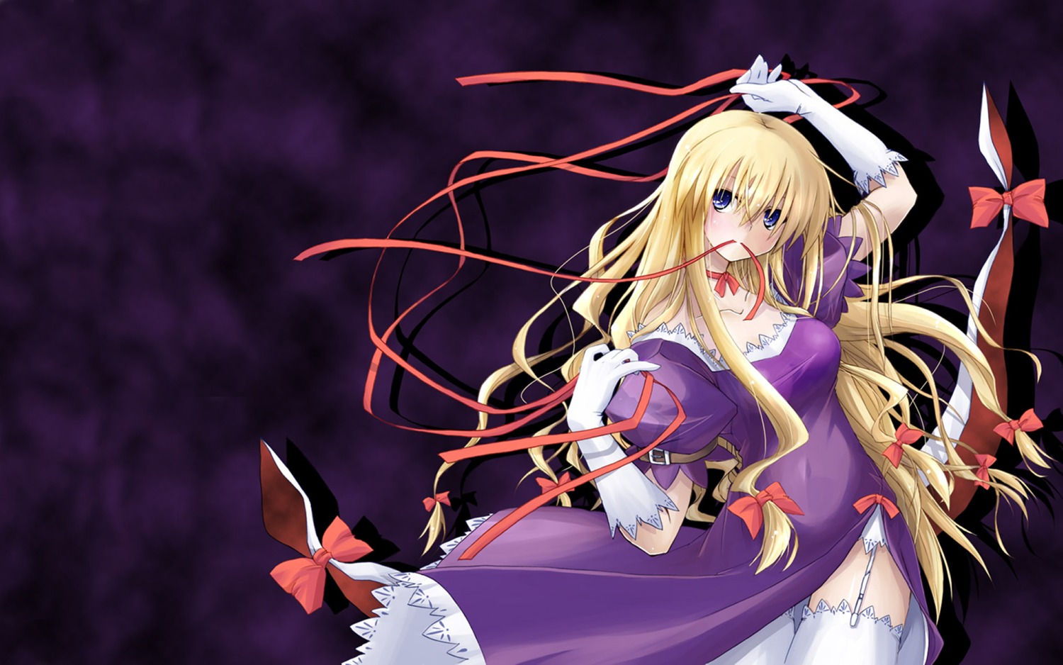 dress stockings tagme thighhighs touhou yakumo_yukari