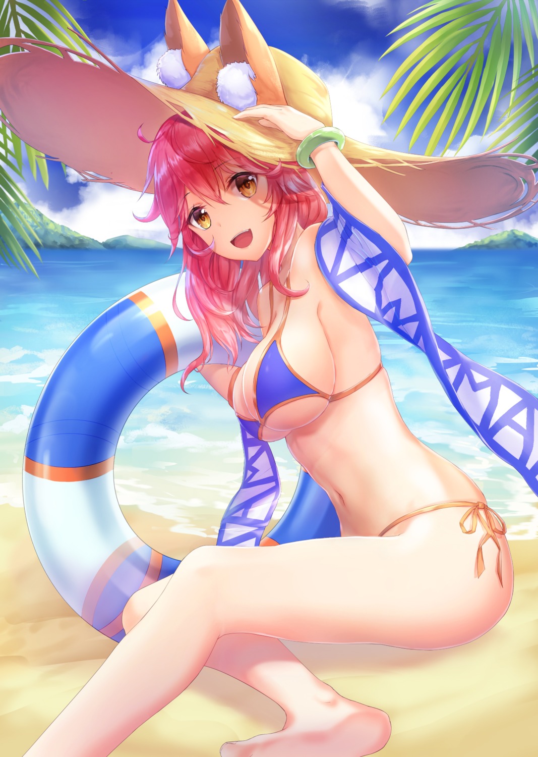 animal_ears bikini fate/grand_order feet kitsune lunacle swimsuits tamamo_no_mae underboob