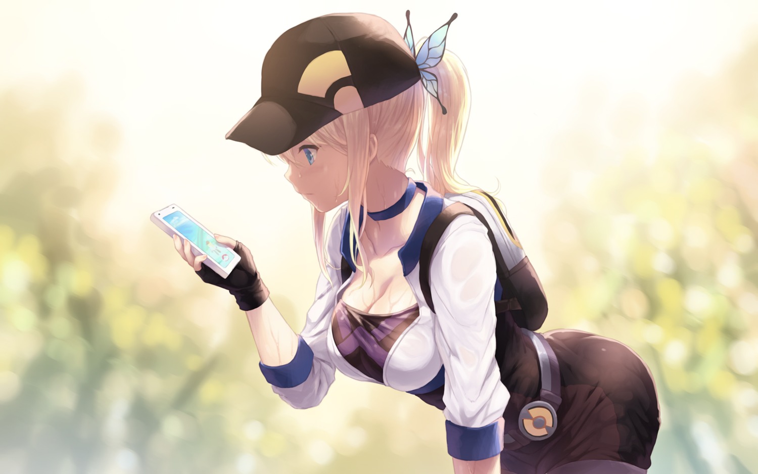 boku_wa_tomodachi_ga_sukunai cait cleavage cosplay kashiwazaki_sena pokemon_go pokemon_trainer see_through wet_clothes