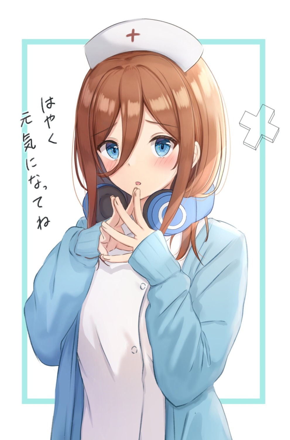 5-toubun_no_hanayome headphones nakano_miku nurse sweater yukiunag1