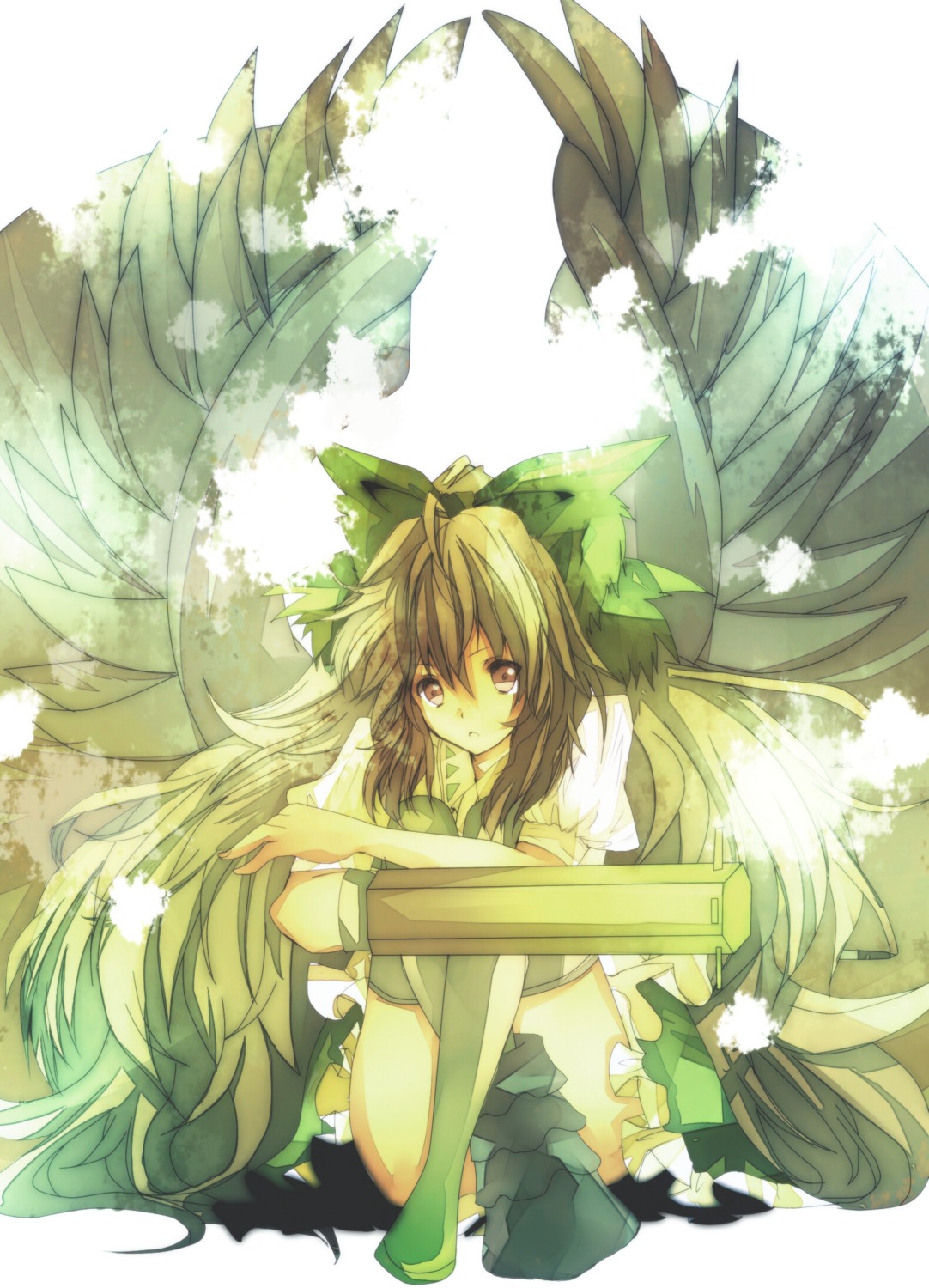 kazatabi_lee reiuji_utsuho thighhighs touhou wings