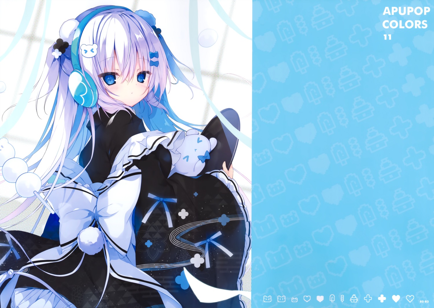 aisu_mint animal_ears apupop headphones maid muku_(apupop) tail wa_maid