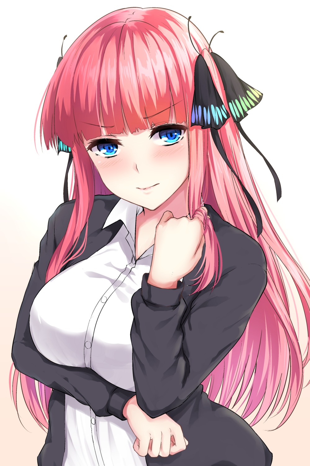 5-toubun_no_hanayome breast_hold nakano_nino primamiya seifuku sweater