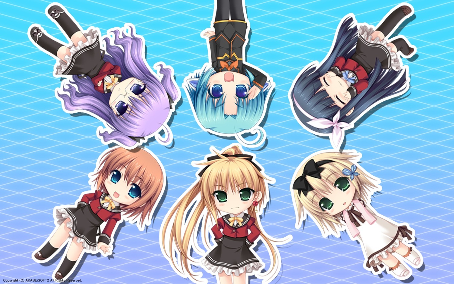 akabeisoft2 alpha asami_asami chibi megane seifuku w.l.o._sekai_renai_kikou wallpaper