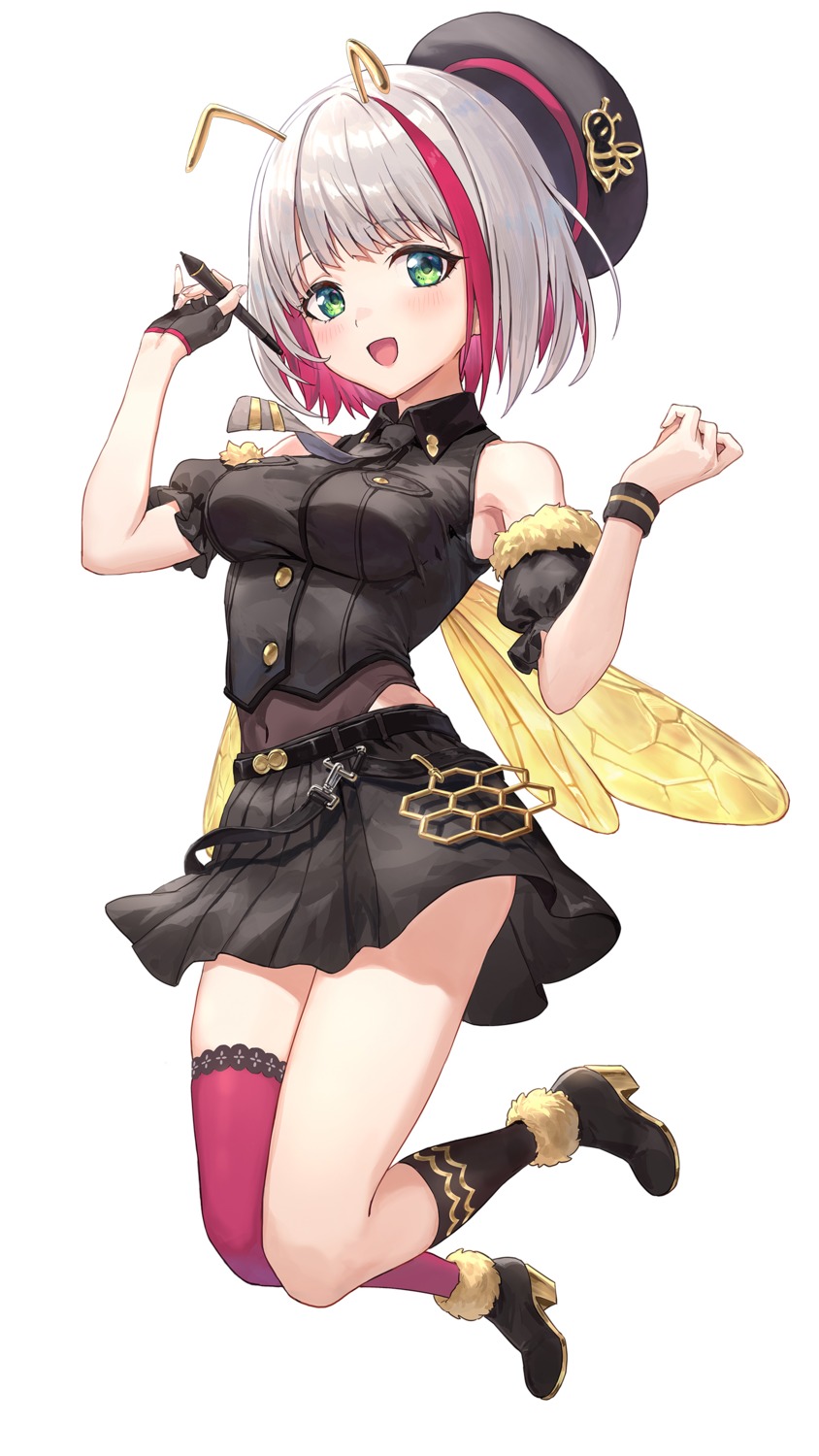 guchico heels horns skirt_lift thighhighs wings