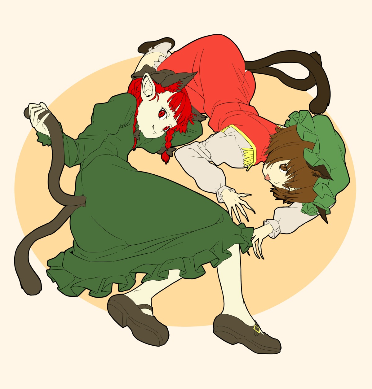 animal_ears chen kaenbyou_rin shiba_itsuki tail touhou