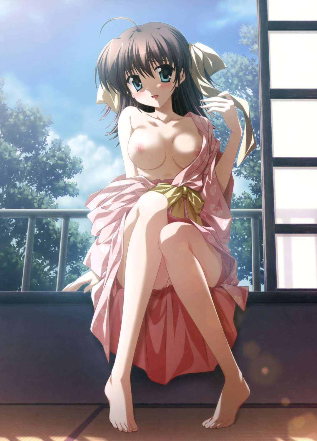breasts ef_~a_fairytale_of_the_two~ miyamura_miyako nanao_naru nipple_slip nipples nopan screening yukata