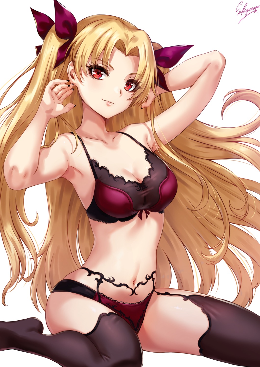 bra ereshkigal_(fate/grand_order) fate/grand_order garter_belt pantsu sakiyamama stockings thighhighs