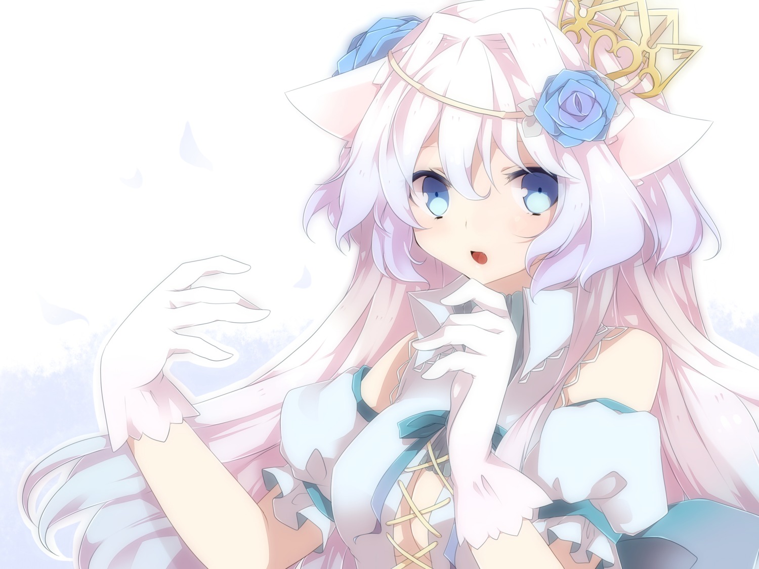 animal_ears cleavage dress nekomimi takeshima_eku