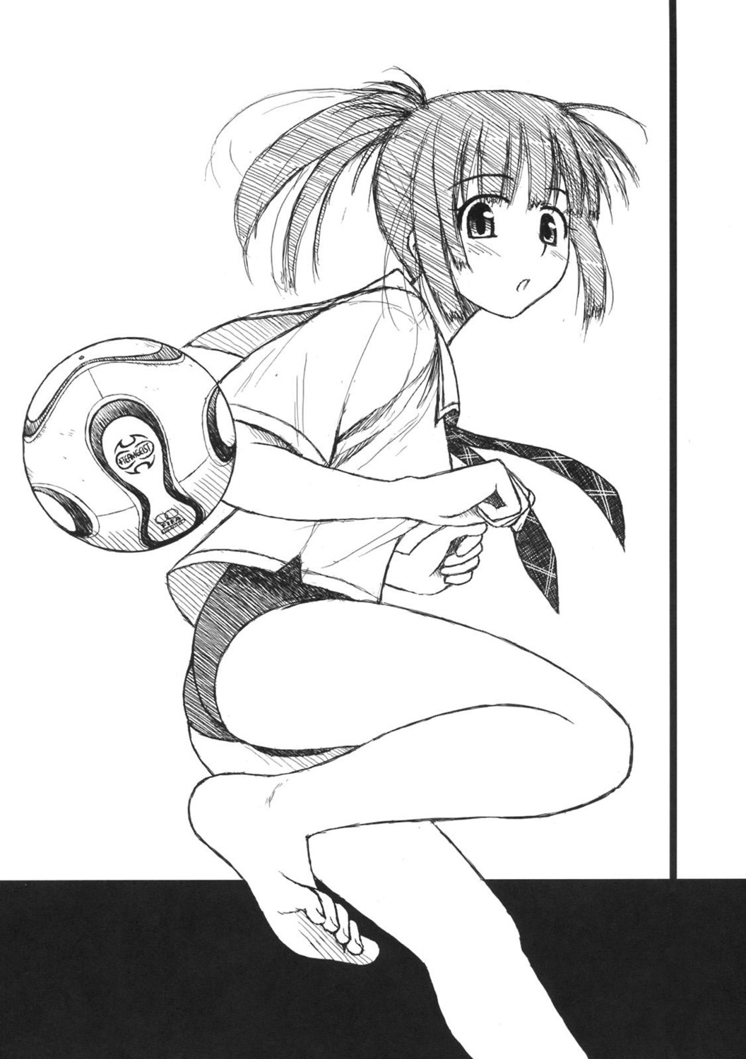 ass kimikiss monochrome sakino_asuka sketch soccer