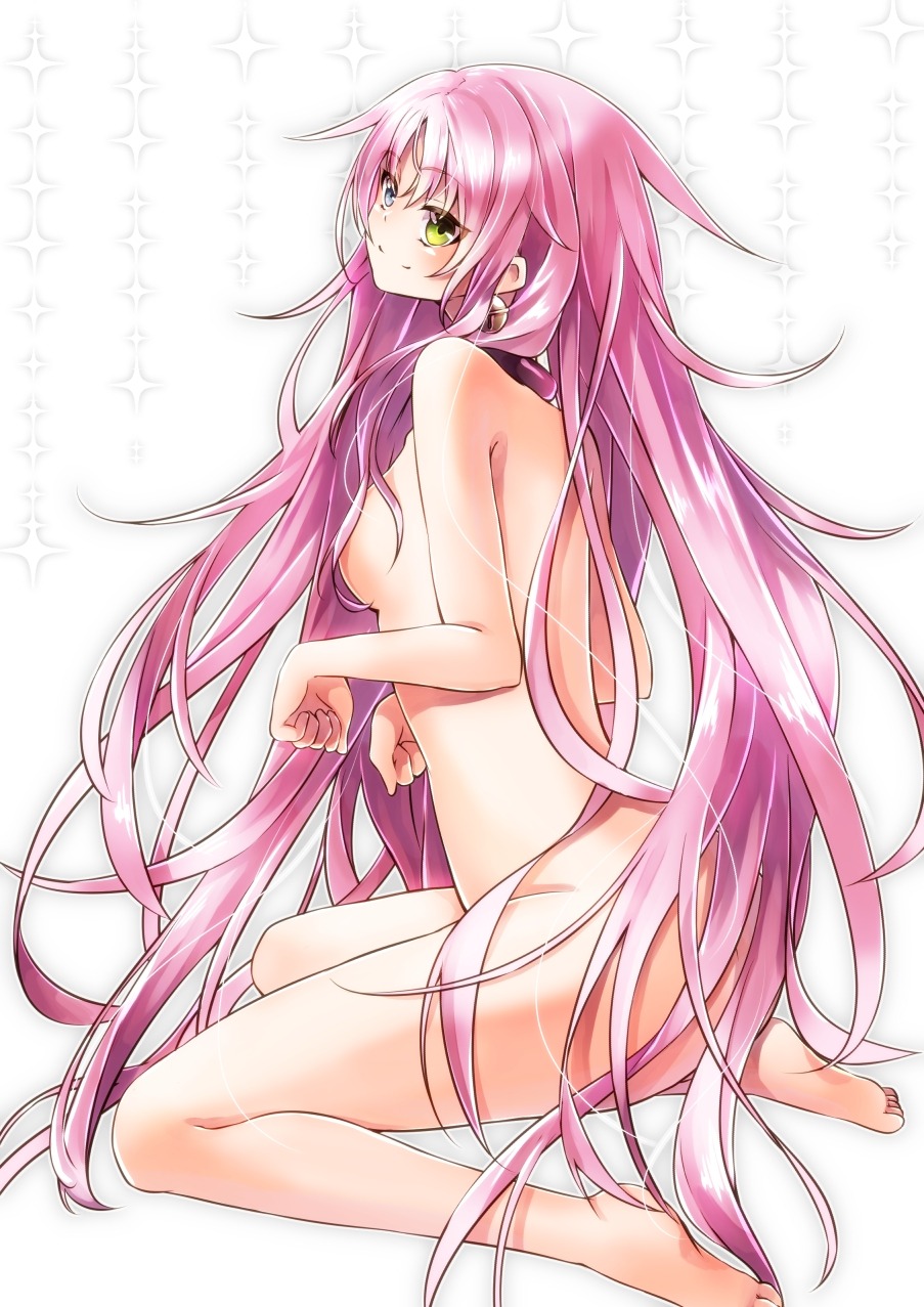 ameno_miyabi heterochromia k naked sakuragi_ren