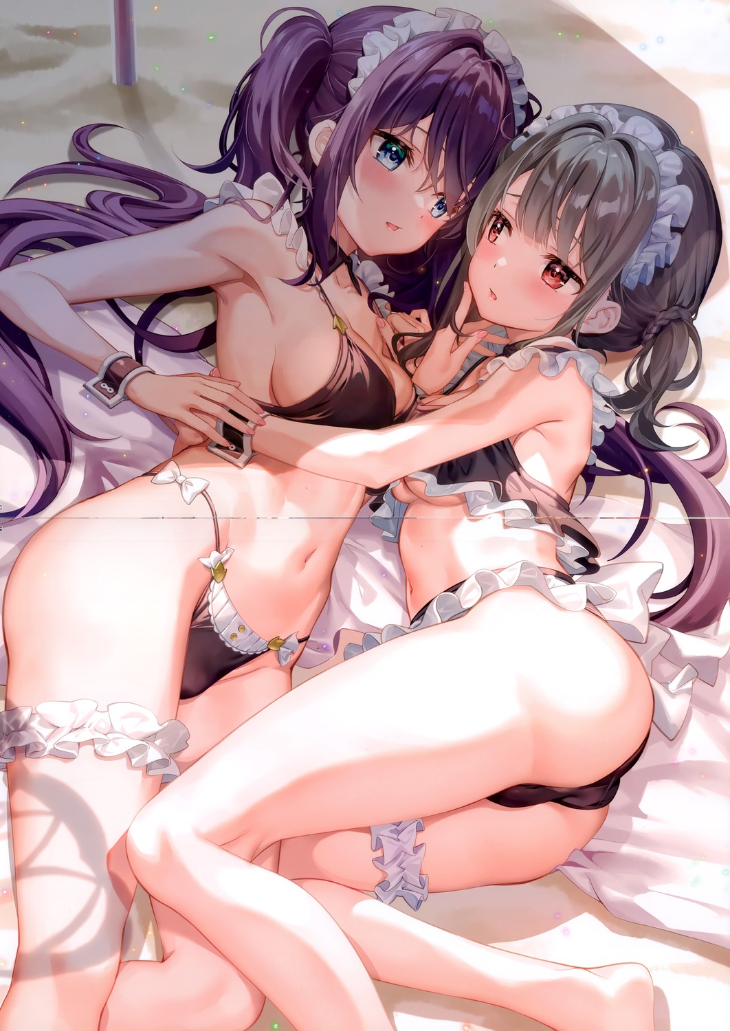 blueberry bra crease fujima_takuya garter pantsu raspberry_(fujima_takuya) yuri