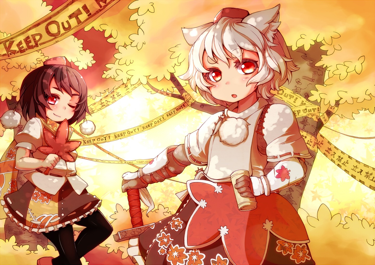 animal_ears inubashiri_momiji sacha shameimaru_aya touhou