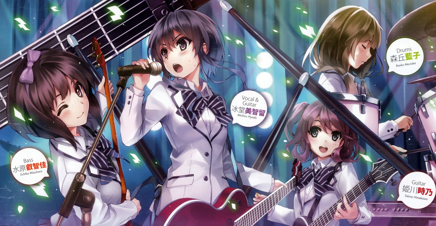 Misaki Kurehito Saenai Heroine No Sodatekata Himekawa Tokino Hyoudou Michiru Mizuhara Echika Morioka Ranko Guitar Seifuku Yande Re