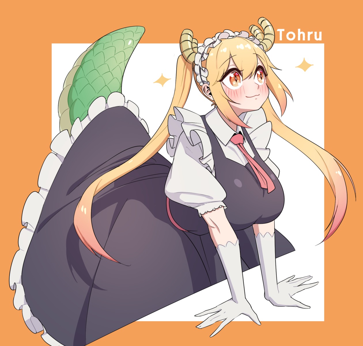 horns kobayashi-san_chi_no_maid_dragon maid tail tooru_(kobayashi-san_chi_no_maid_dragon) yabby