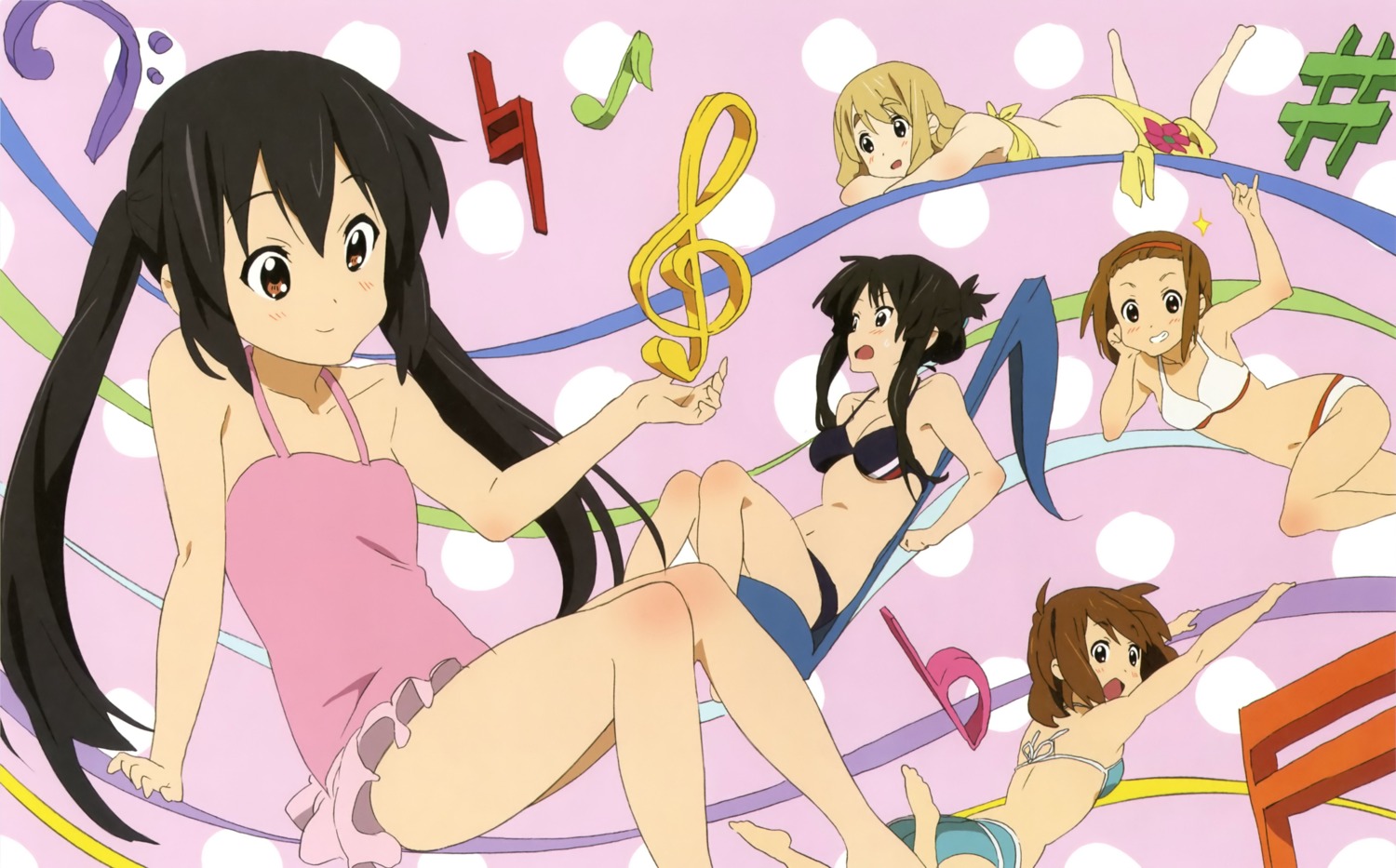 akiyama_mio bikini hirasawa_yui ishidate_taichi jpeg_artifacts k-on! kotobuki_tsumugi nakano_azusa swimsuits tainaka_ritsu