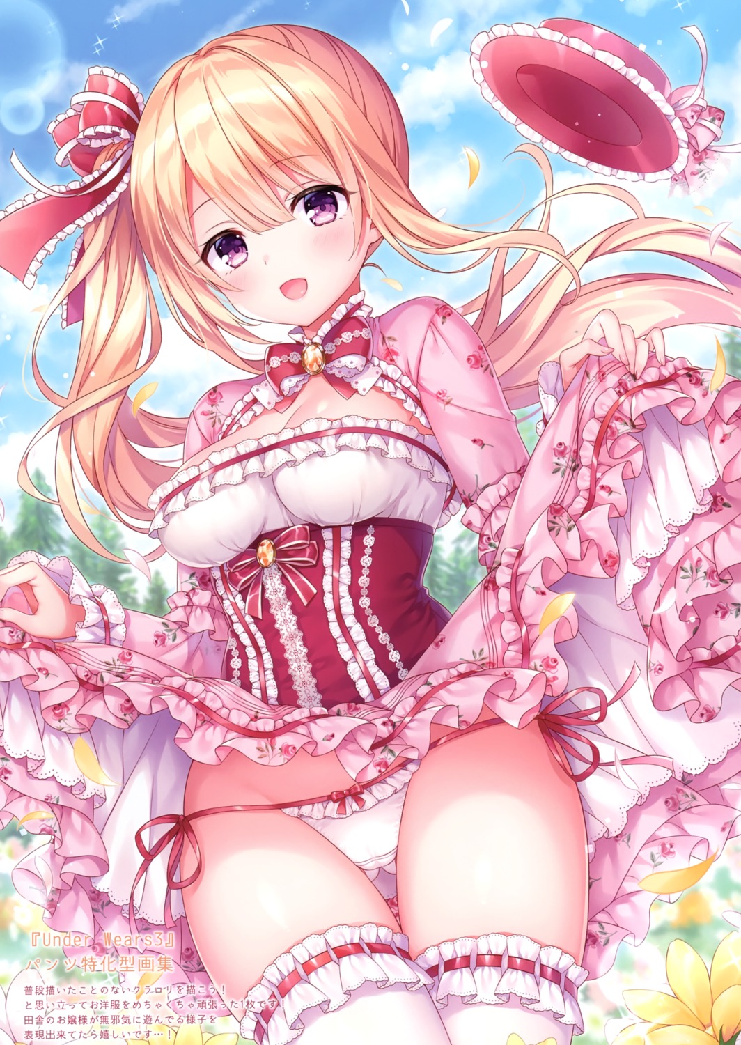 cameltoe cleavage dress lolita_fashion mermerry mitsuba_choco pantsu skirt_lift string_panties thighhighs