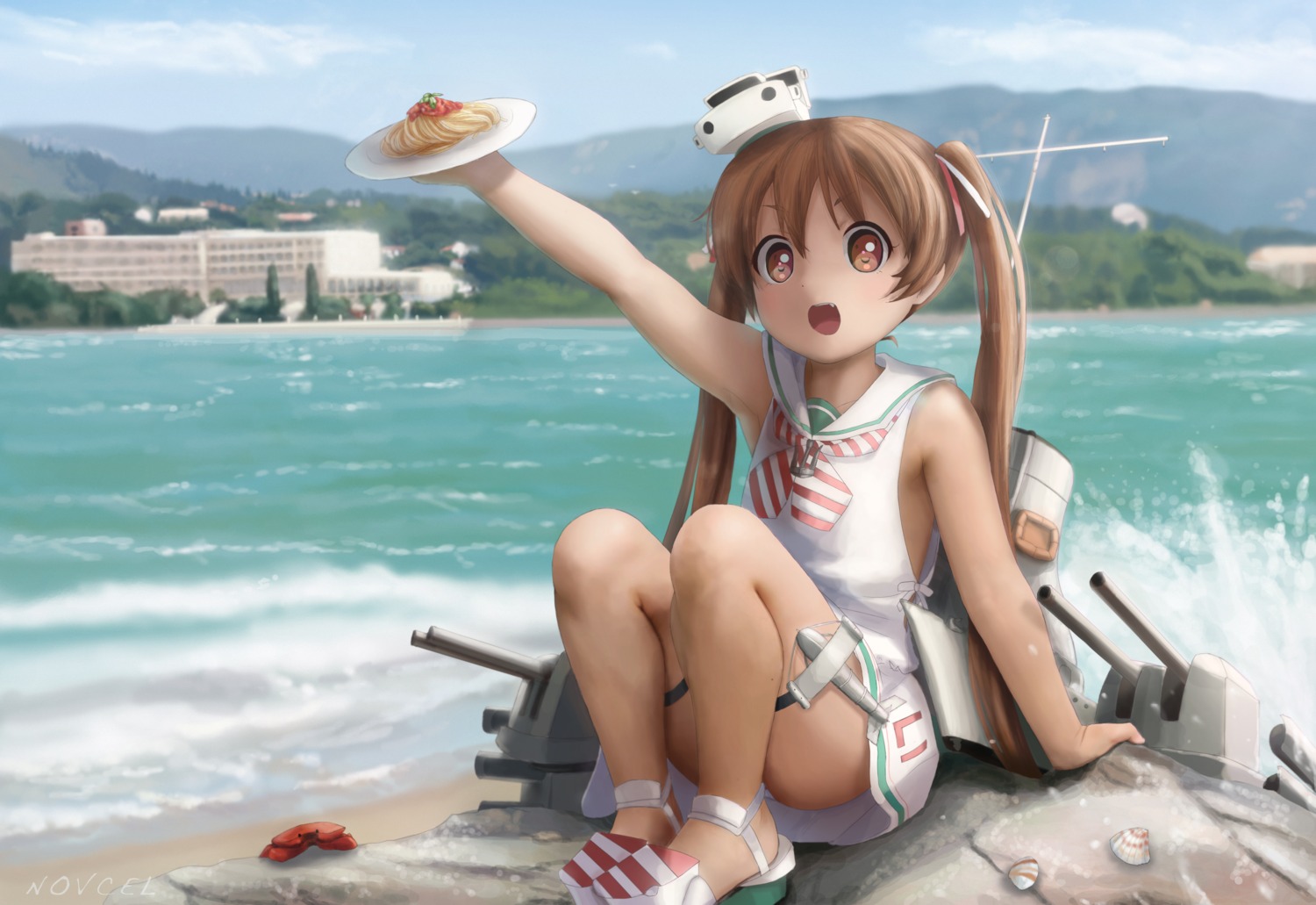 kantai_collection libeccio_(kancolle) no_bra novcel pantsu seifuku