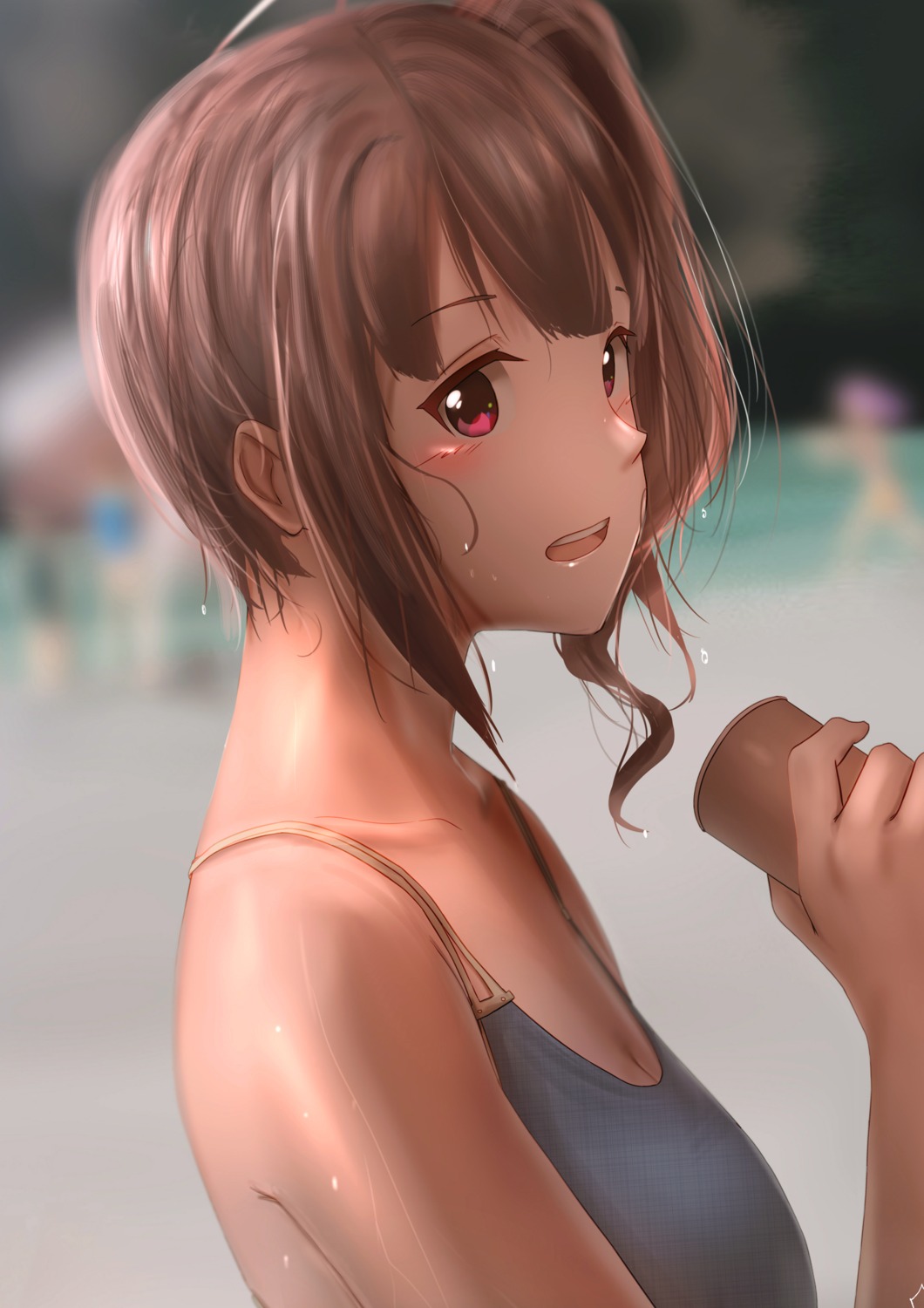 cleavage kyokaz swimsuits the_idolm@ster the_idolm@ster_million_live! wet yokoyama_nao