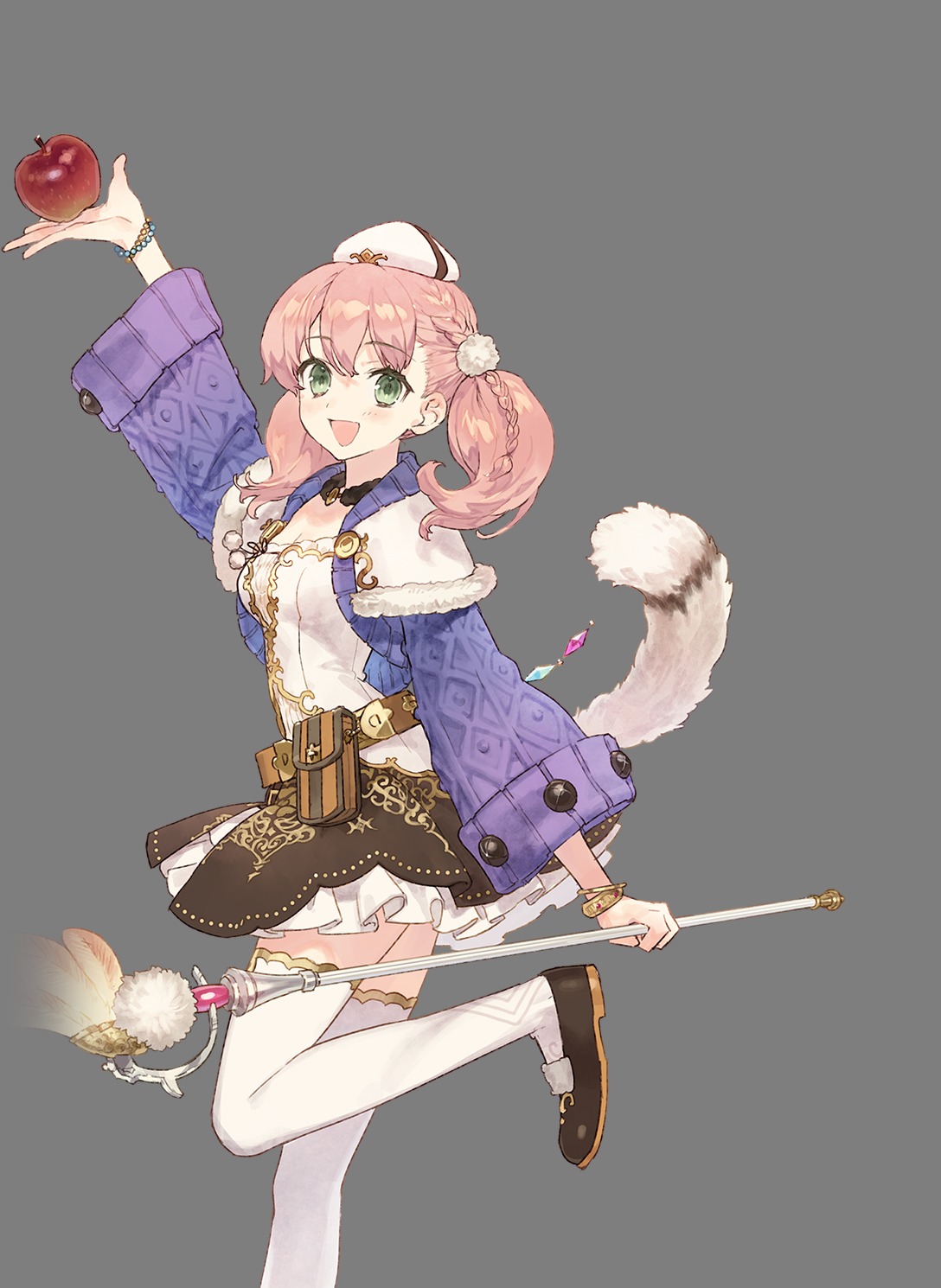 animal_ears atelier atelier_nelke escha_malier koei_tecmo noco tail thighhighs transparent_png weapon