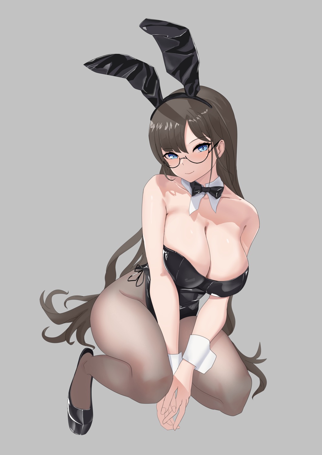 animal_ears bunny_ears bunny_girl m-edge megane no_bra pantyhose