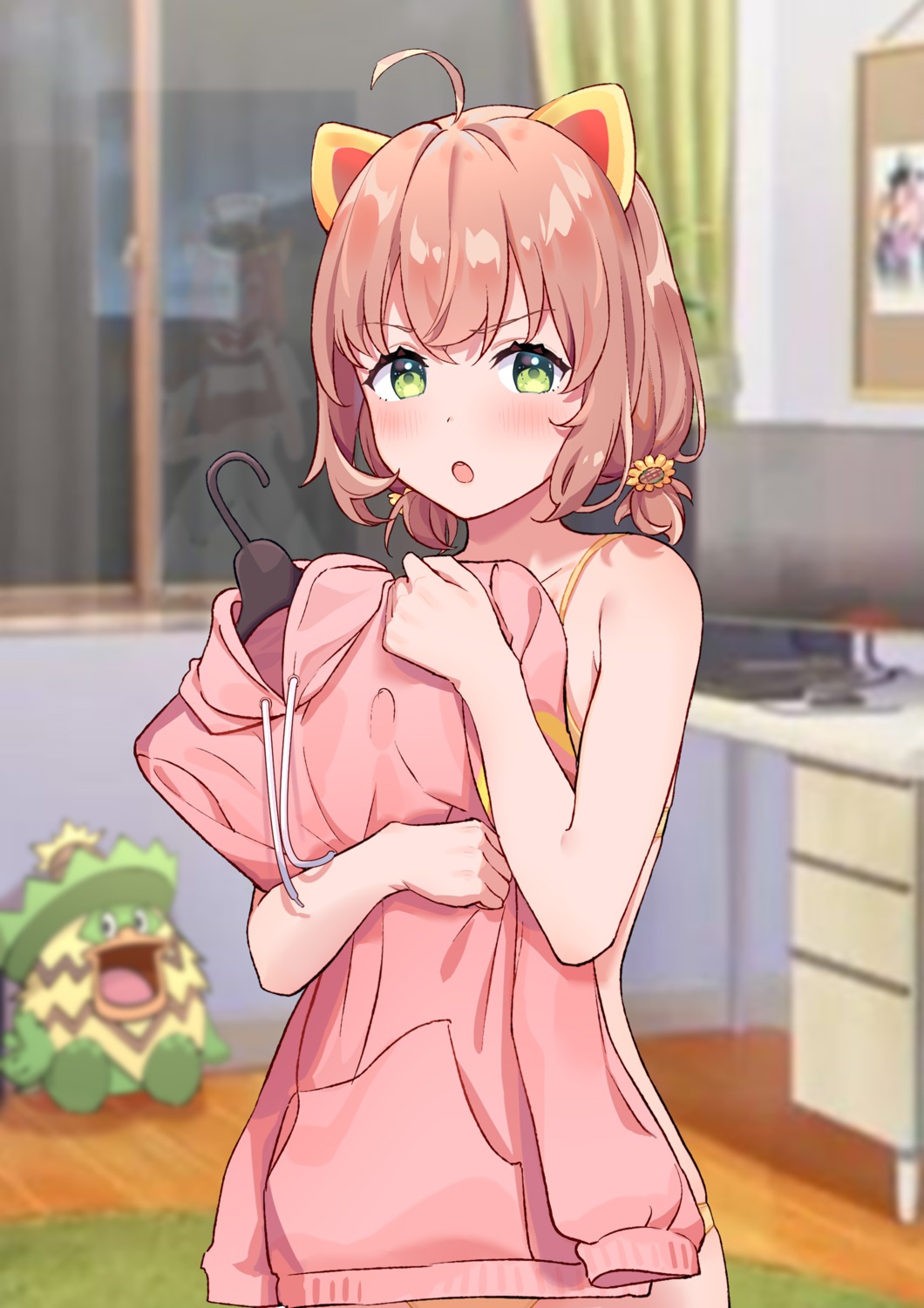 animal_ears bra honma_himawari kongbai nijisanji nijisanji_gamers pantsu