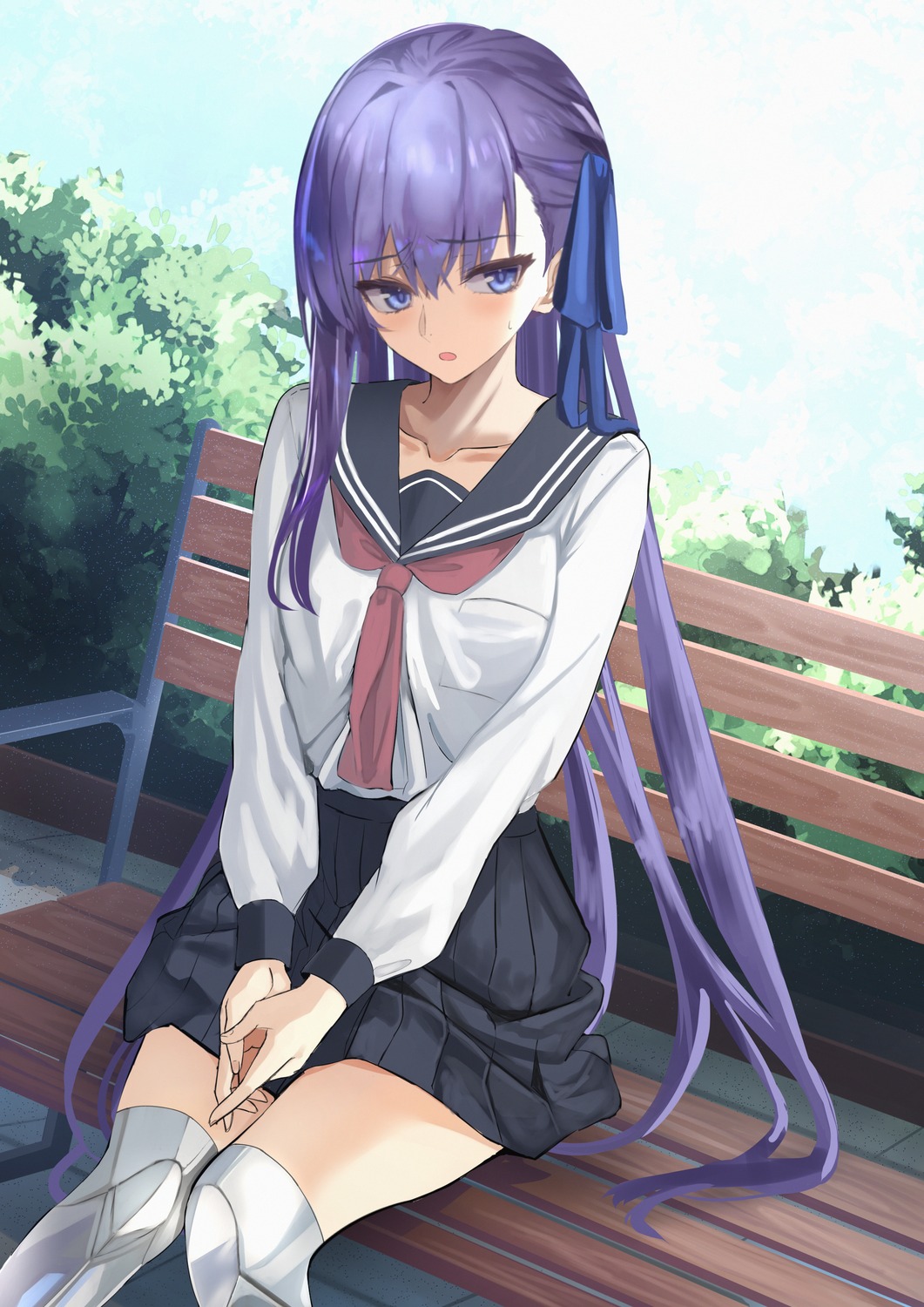 fate/grand_order kesoshirou meltryllis seifuku thighhighs