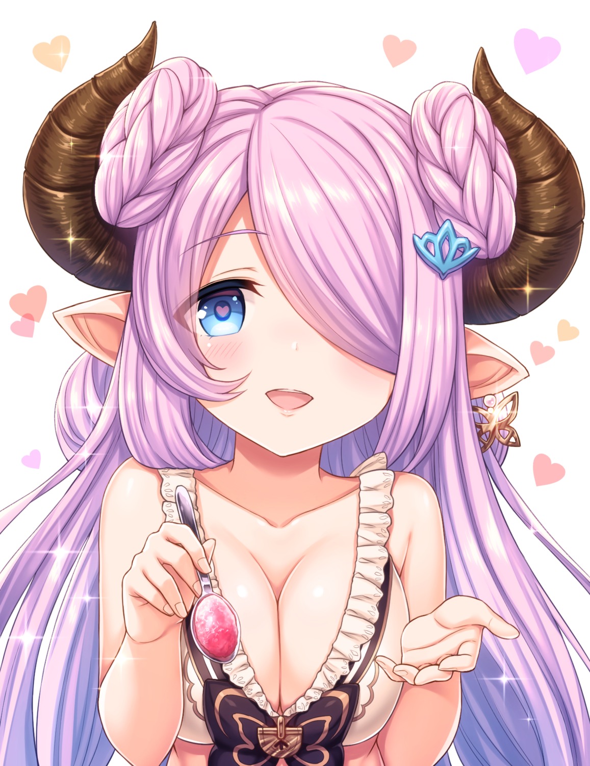 bikini_top cleavage granblue_fantasy horns narumeia_(granblue_fantasy) pointy_ears swimsuits tomo_(tmtm_mf_mf)