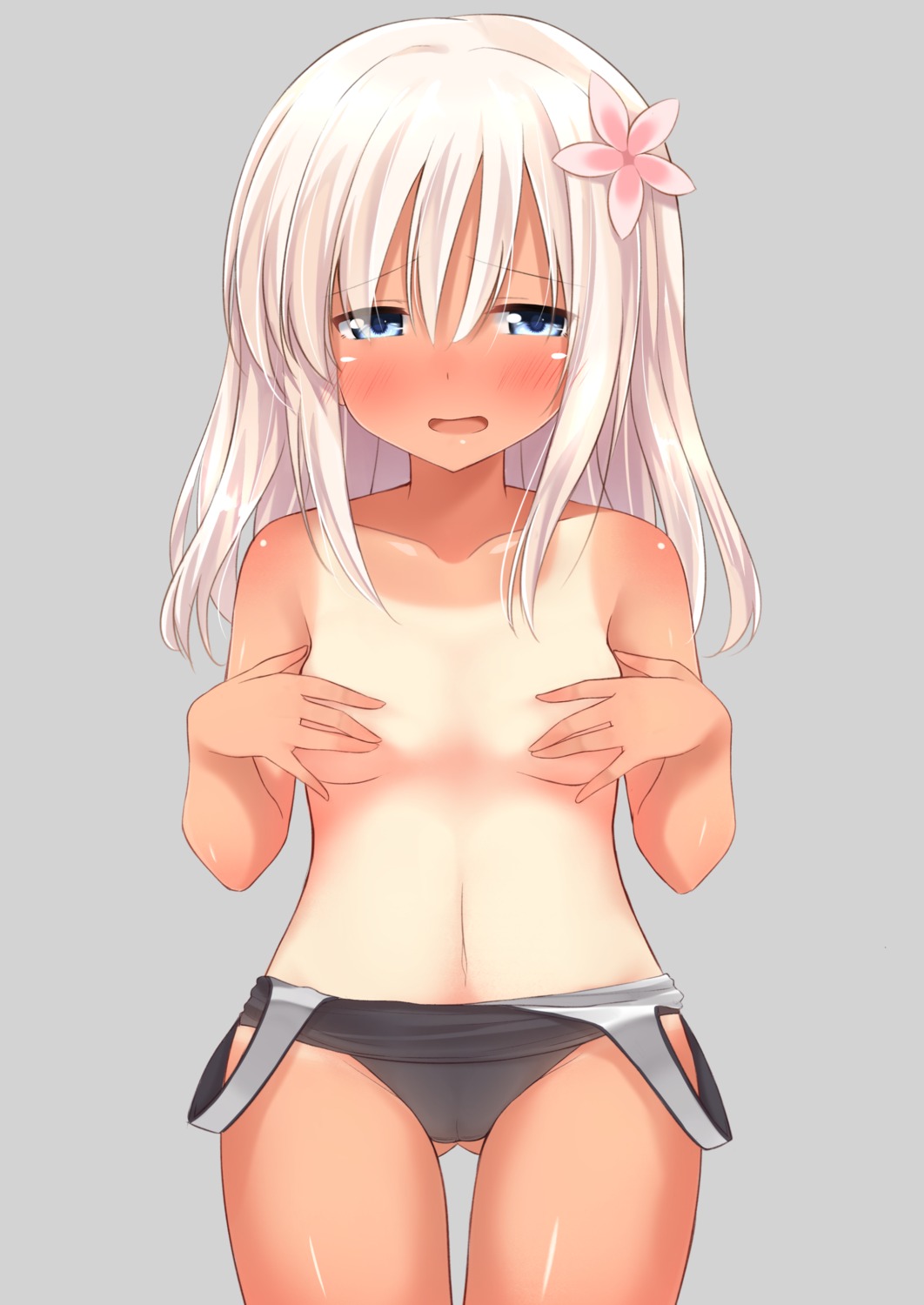 breast_hold cameltoe go-1 kantai_collection loli ro-500 school_swimsuit swimsuits tan_lines
