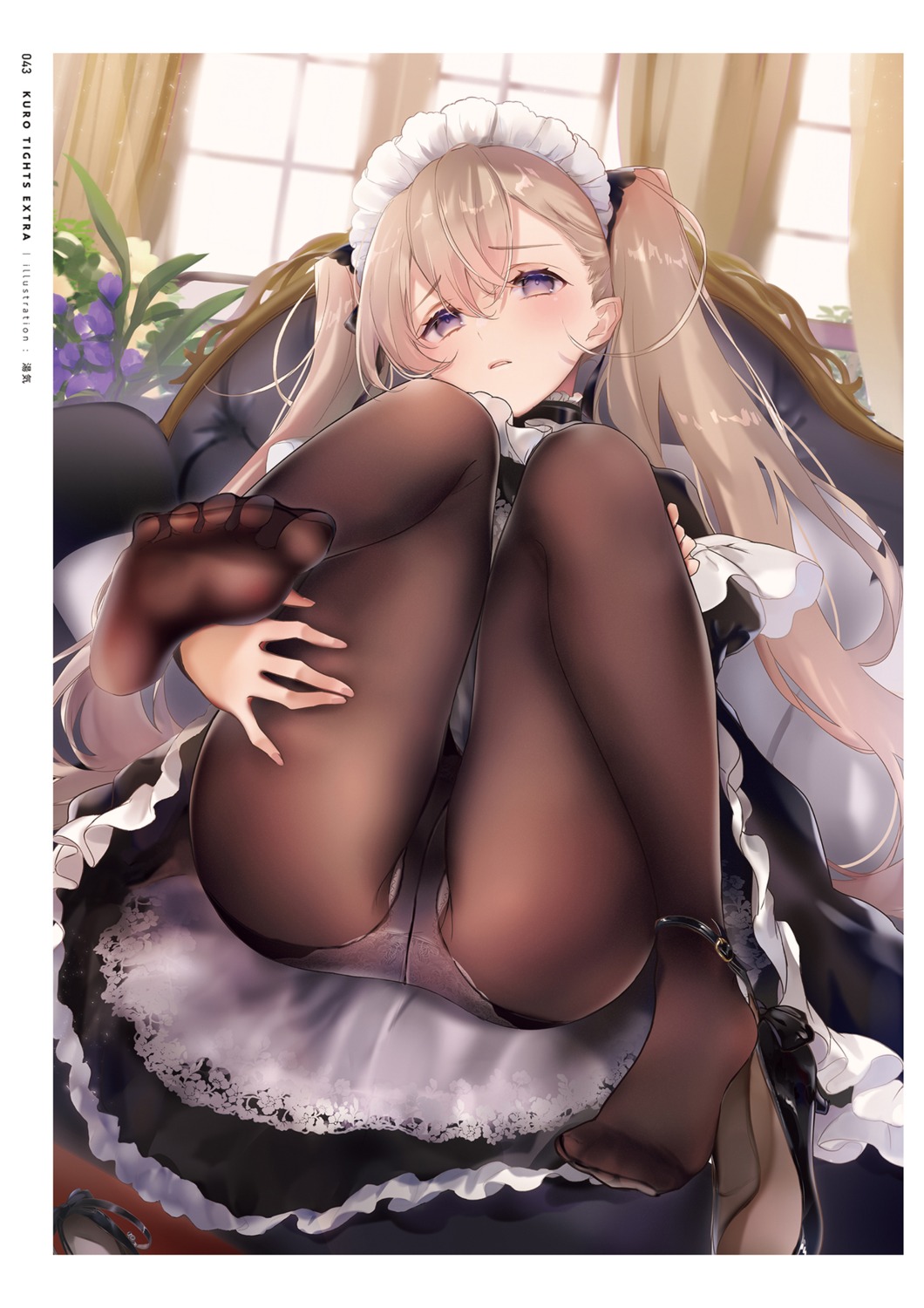 feet heels maid pantsu pantyhose skirt_lift yukimiya_yuge